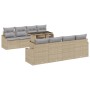 Conjunto de Sofás de Jardín de 9 Piezas con Cojines Beige de Ratán Poliéster de , Sofás de exterior - Ref: Foro24-3348966, Pr...