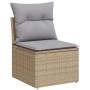 Conjunto de Sofás de Jardín de 9 Piezas con Cojines Beige de Ratán Poliéster de , Sofás de exterior - Ref: Foro24-3348966, Pr...