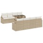 Juego de sofá de jardín de 9 piezas con cojines Beige Ratán Poli de , Sofás de exterior - Ref: Foro24-3348967, Precio: 654,84...