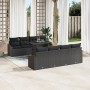 Set de Sofá de Jardín de 9 Piezas con Cojines Negro Poliratán de , Sofás de exterior - Ref: Foro24-3348969, Precio: 639,39 €,...