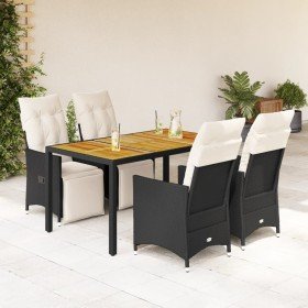 Set de muebles jardín 5 pzas con cojines ratán sintético negro en Conjuntos de jardín | Comprar online en Foru.es