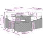 Juego de Sofá de Jardín de 5 Piezas con Cojines de Rattan Poliéster Negro de , Sofás de exterior - Ref: Foro24-3348999, Preci...