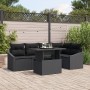 Conjunto de Sofá de Jardín Juego de 6 Negro Ratán, Poliéster de , Sofás de exterior - Ref: Foro24-3349009, Precio: 443,92 €, ...