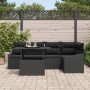 Conjunto de Sofá de Jardín Juego de 6 Negro Ratán, Poliéster de , Sofás de exterior - Ref: Foro24-3349009, Precio: 443,92 €, ...