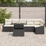 Conjunto de Sofá de Jardín de 7 Piezas con Cojines Ratán PE Negro de , Sofás de exterior - Ref: Foro24-3349013, Precio: 455,8...