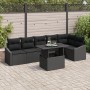 Conjunto de sofá de jardín de 7 piezas con cojines negros de poliratán de , Sofás de exterior - Ref: Foro24-3349019, Precio: ...