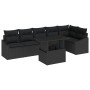 Conjunto de sofá de jardín de 7 piezas con cojines negros de poliratán de , Sofás de exterior - Ref: Foro24-3349019, Precio: ...