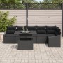 Conjunto de sofá de jardín de 7 piezas con cojines negros de poliratán de , Sofás de exterior - Ref: Foro24-3349019, Precio: ...