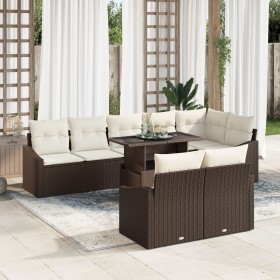 Conjunto de sofá de jardín de 9 piezas con cojines de ratán polivalente marrón de , Sofás de exterior - Ref: Foro24-3349024, ...