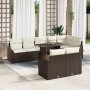 Conjunto de sofá de jardín de 9 piezas con cojines de ratán polivalente marrón de , Sofás de exterior - Ref: Foro24-3349024, ...