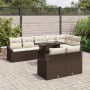 Conjunto de sofá de jardín de 9 piezas con cojines de ratán polivalente marrón de , Sofás de exterior - Ref: Foro24-3349024, ...
