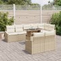 Conjunto de Sofás de Jardín de 9 piezas con Cojines Beige de , Sofás de exterior - Ref: Foro24-3349027, Precio: 672,40 €, Des...