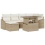 Juego de Sofá de Jardín de 7 Piezas con Cojines en Polirratán Beige de , Sofás de exterior - Ref: Foro24-3349037, Precio: 503...