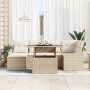 Juego de Sofá de Jardín de 7 Piezas con Cojines en Polirratán Beige de , Sofás de exterior - Ref: Foro24-3349037, Precio: 503...
