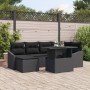 Conjunto de 7 piezas de sofá de jardín con cojines de ratán poliratan negro de , Sofás de exterior - Ref: Foro24-3349039, Pre...