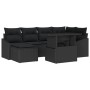 Conjunto de 7 piezas de sofá de jardín con cojines de ratán poliratan negro de , Sofás de exterior - Ref: Foro24-3349039, Pre...