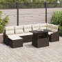 Juego de Sofá de Jardín de 8 Piezas con Cojines Marrón Poliratán de , Sofás de exterior - Ref: Foro24-3349044, Precio: 570,42...