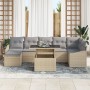 Conjunto de Sofá de Jardín de 8 Piezas con Cojines Beige de Rattan PE de , Sofás de exterior - Ref: Foro24-3349046, Precio: 5...