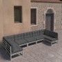 Set de muebles de jardín 7 pzas con cojines madera pino gris de vidaXL, Conjuntos de jardín - Ref: Foro24-3077186, Precio: 67...