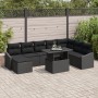Conjunto de Sofá de Jardín de 9 Piezas con Cojines Negro Ratán Poliéster de , Sofás de exterior - Ref: Foro24-3349059, Precio...