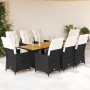 Set de comedor de jardín 9 pzas y cojines ratán sintético negro en Conjuntos de jardín | Comprar online en Foru.es