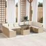 Conjunto de Sofás de Jardín de 11 Piezas con Cojines Beige de Ratán Sintético de , Sofás de exterior - Ref: Foro24-3349077, P...