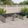 Conjunto de Sofá de Jardín de 11 Piezas con Cojines de Ratán Sintético Gris Claro de , Sofás de exterior - Ref: Foro24-334907...
