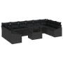 Conjunto de Sofá de Jardín de 11 Piezas con Cojines Poliratán Negro de , Sofás de exterior - Ref: Foro24-3349079, Precio: 753...