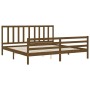 Estructura cama y cabecero madera maciza marrón miel 200x200 cm de vidaXL, Camas y somieres - Ref: Foro24-3193879, Precio: 16...