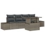 Juego de sofá de jardín de 5 piezas con cojines Gris Polirratán de , Sofás de exterior - Ref: Foro24-3349085, Precio: 381,92 ...