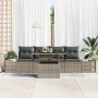 Juego de sofá de jardín de 5 piezas con cojines Gris Polirratán de , Sofás de exterior - Ref: Foro24-3349085, Precio: 381,92 ...