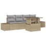 Conjunto de Sofá de Jardín de 5 Piezas con Cojines - Ratán Poliéster Beige de , Sofás de exterior - Ref: Foro24-3349086, Prec...