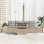 Conjunto de Sofá de Jardín de 5 Piezas con Cojines - Ratán Poliéster Beige de , Sofás de exterior - Ref: Foro24-3349086, Prec...