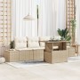 Juego de sofá de jardín de 5 piezas con cojines Beige de ratán de polipropileno de , Sofás de exterior - Ref: Foro24-3349087,...