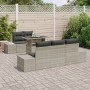 Juego de Sofá de Jardín de 6 Piezas con Cojines Gris Claro Rattán de Polímero de , Sofás de exterior - Ref: Foro24-3349098, P...