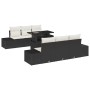 Set de Sofás de Jardín de 7 Piezas con Cojines de Ratán Poliéster Negro de , Sofás de exterior - Ref: Foro24-3349103, Precio:...