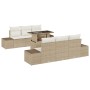 Conjunto de Sofá de Jardín de 7 Piezas con Cojines Beige de Ratán Sintético de , Sofás de exterior - Ref: Foro24-3349107, Pre...