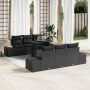 Juego de Sofás de Jardín de 7 Piezas con Cojines de Poliratán Negro de , Sofás de exterior - Ref: Foro24-3349109, Precio: 563...