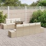 Conjunto de sofá de jardín de 8 piezas con cojines Beige Ratán sintético de , Sofás de exterior - Ref: Foro24-3349127, Precio...