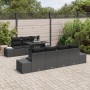 Conjunto de Sofá de Jardín de 8 Piezas con Cojines Negro Ratán Poliéster de , Sofás de exterior - Ref: Foro24-3349129, Precio...