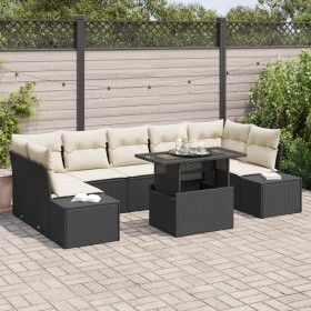 Juego de Sofá de Jardín de 8 Piezas con Cojines Negro Ratán Sintético de , Sofás de exterior - Ref: Foro24-3349133, Precio: 5...