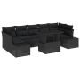 Conjunto de Sofá de Jardín de 8 Piezas con Cojines Negro Ratán Poliéster de , Sofás de exterior - Ref: Foro24-3349139, Precio...