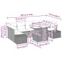 Conjunto de Sofá de Jardín de 8 Piezas con Cojines Negro Ratán Poliéster de , Sofás de exterior - Ref: Foro24-3349139, Precio...
