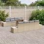 Conjunto de Sofá de Jardín de 9 Piezas con Cojines Beige de Ratán Poliéster de , Sofás de exterior - Ref: Foro24-3349146, Pre...