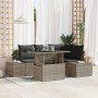 Conjunto de Sofá de Jardín de 5 Piezas con Cojines Gris Poliratán de , Sofás de exterior - Ref: Foro24-3349175, Precio: 405,7...