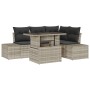 Conjunto de 5 piezas de sofá de jardín con cojines gris claro de poliratán de , Sofás de exterior - Ref: Foro24-3349178, Prec...