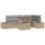 Conjunto de Sofás de Jardín de 6 Piezas con Cojines Beige de Poliratán de , Sofás de exterior - Ref: Foro24-3349186, Precio: ...