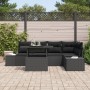 Set de Sofá de Jardín de 6 Piezas con Cojines Negros de Poliratán de , Sofás de exterior - Ref: Foro24-3349189, Precio: 462,4...