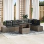 Conjunto de Sofá de Jardín de 7 Piezas con Cojines Grises de Ratán Polivalente de , Sofás de exterior - Ref: Foro24-3349195, ...