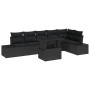Juego de Sofá de Jardín de 7 Piezas con Cojines Negro Poliratán de , Sofás de exterior - Ref: Foro24-3349199, Precio: 527,04 ...